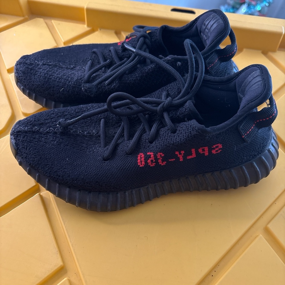 Adidas Kids Black Sneakers with Red Accents